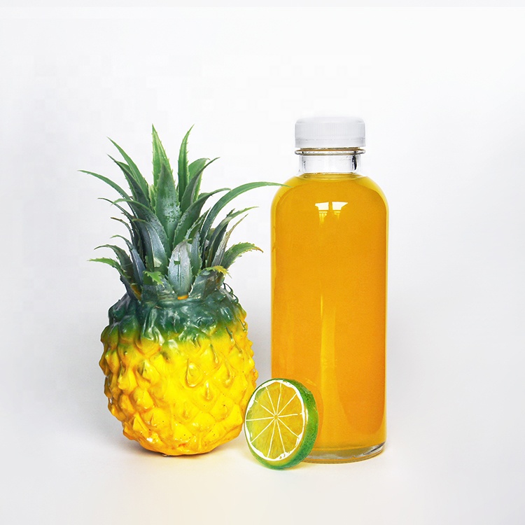 Wholesale 500ml Cold Pressed Juice Kombucha Tea Glass Drinking Bottles With Green Color Plastic Lid