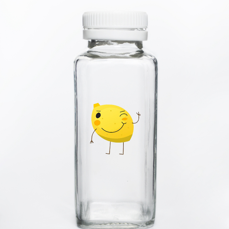 Wholesale 500ml Empty Carbonated Beverage Cold Pressing Juice Milk Tea Glass Bottles With Tamper Evident Lid