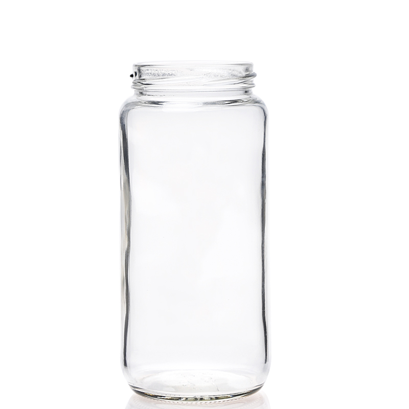 Wholesale 500ml Empty Flint Clear Round Food Canning Storage Glass Jar With Metal Lids