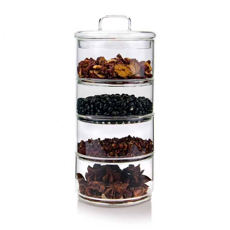 Wholesale 500ml Food Glass Storage Jar With Glass Lid
