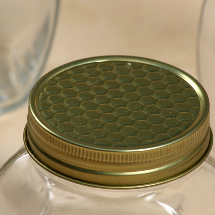 Wholesale 500ml Sixsided Transparent Glass Honey Jar with Lid for Storage