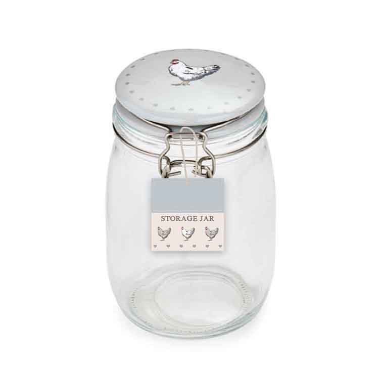Wholesale 500ml high quality glass food storage jar round glass jars with ceramic lids