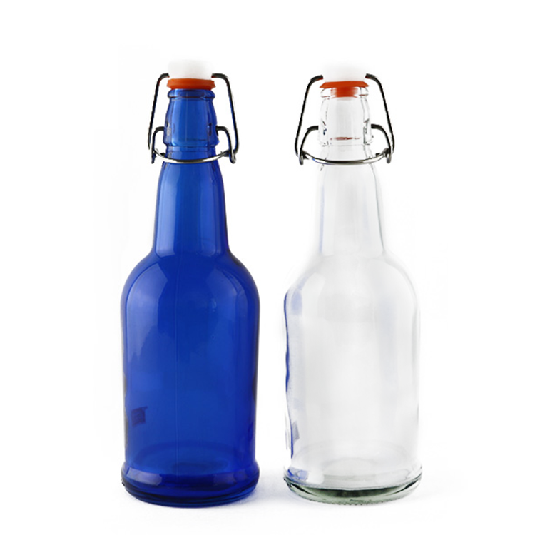 Wholesale 500ml transparent glass 16oz kombucha swing top new beer bottle CY-502