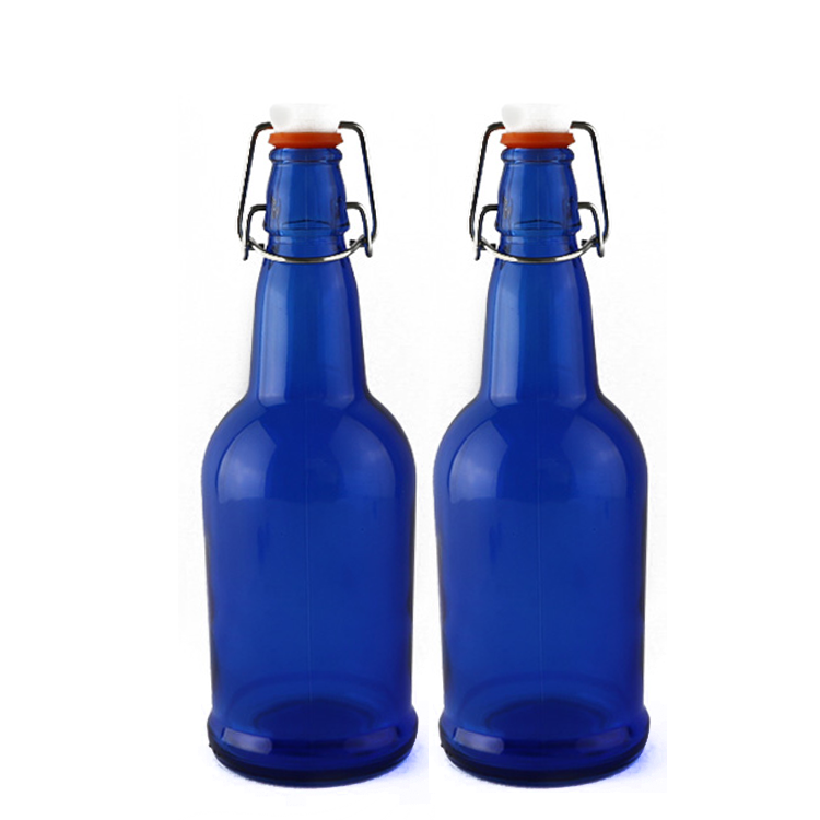Wholesale 500ml transparent glass 16oz kombucha swing top new beer bottle