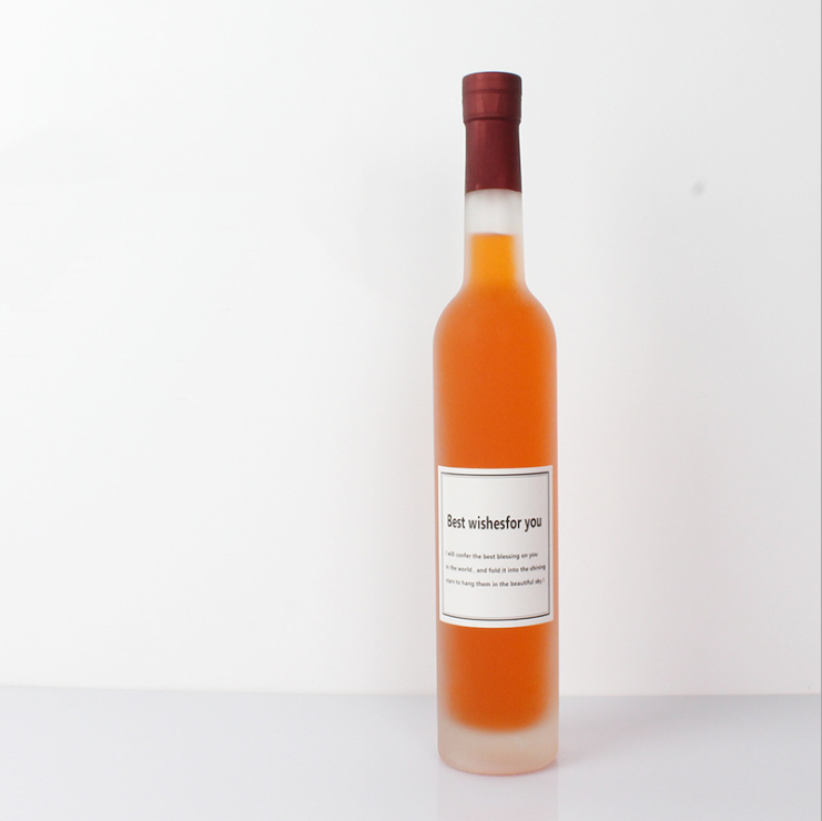 Wholesale 50ML 3750ML500ML Cear Flat Wine Glass Bottles For Brandy With Screw Top Lids