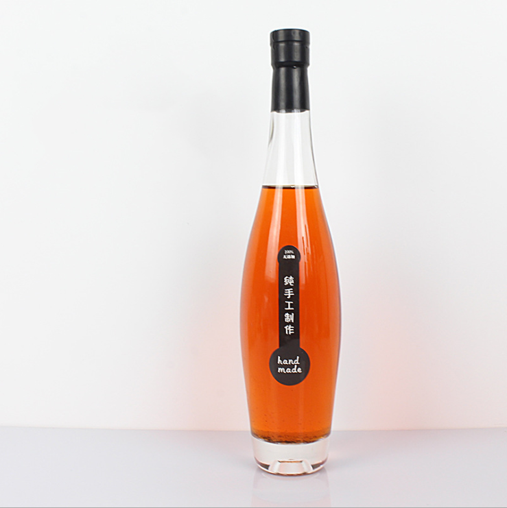 Wholesale 50ML 3750ML500ML Cear Flat Wine Glass Bottles For Brandy With Screw Top Lids