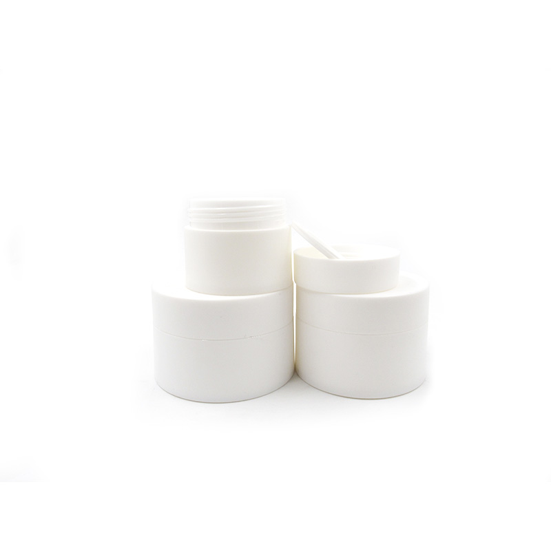 Wholesale 50g 100g pp white double layer plastic jar black matte frosted cosmetic plastic beauty makeup jar