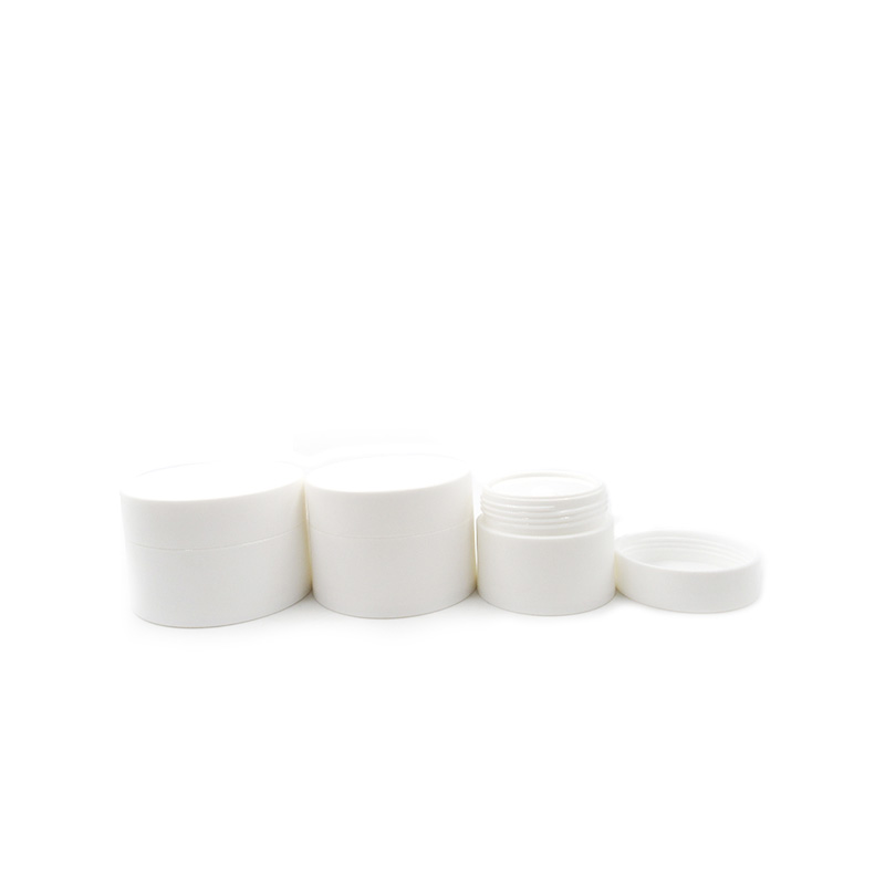 Wholesale 50g 100g pp white double layer plastic jar black matte frosted cosmetic plastic beauty makeup jar