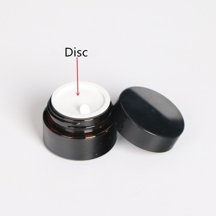 Wholesale 50g 30g 100g 200g PP amber clear cosmetic cream glass jar with plastic cap