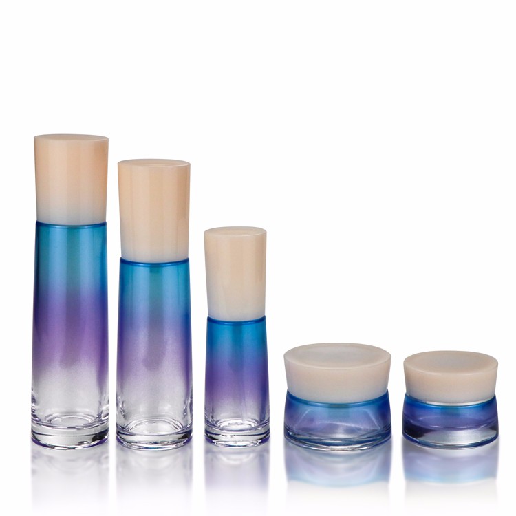 Wholesale 50g 30g 100g 200g PP amber clear cosmetic cream glass jar with plastic cap