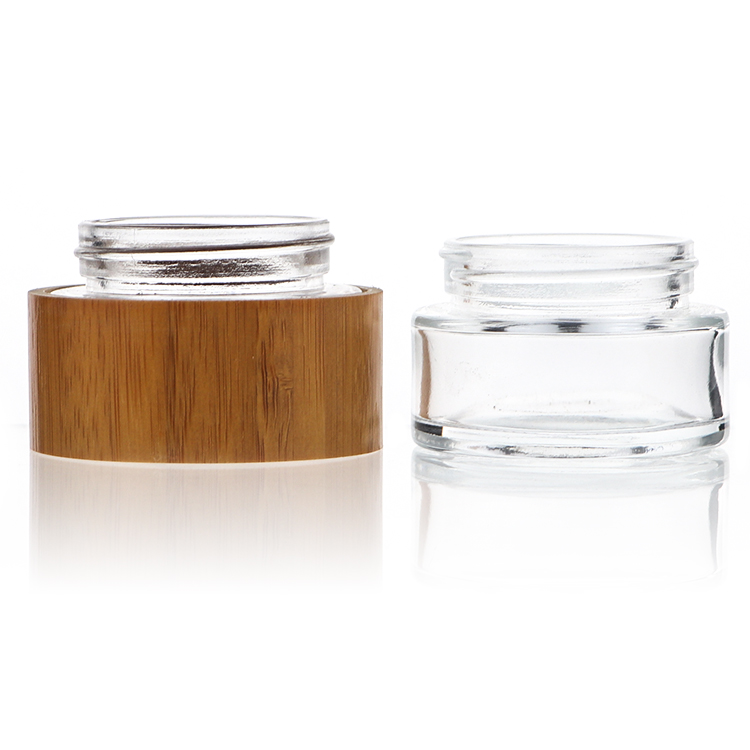 Wholesale 50g Bamboo Wooden Cosmetic Packaging Container Cream Jar With PP Inner