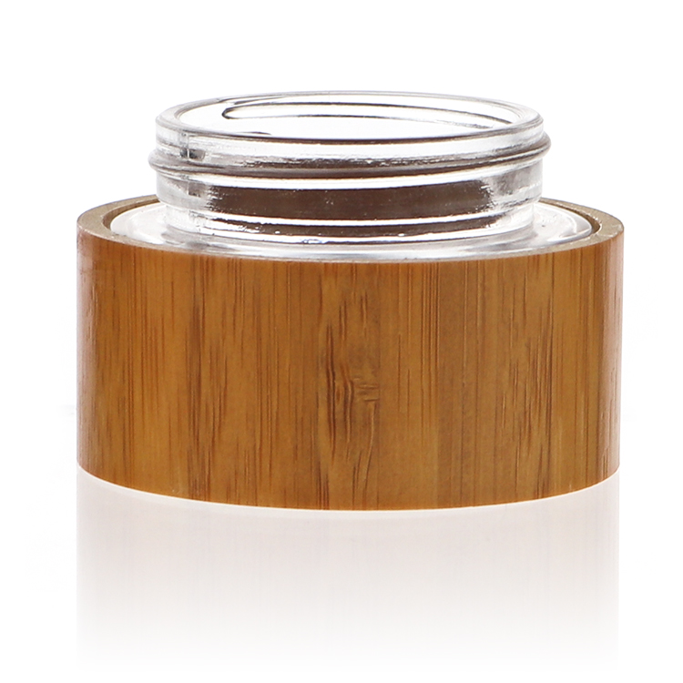 Wholesale 50g Bamboo Wooden Cosmetic Packaging Container Cream Jar With PP Inner