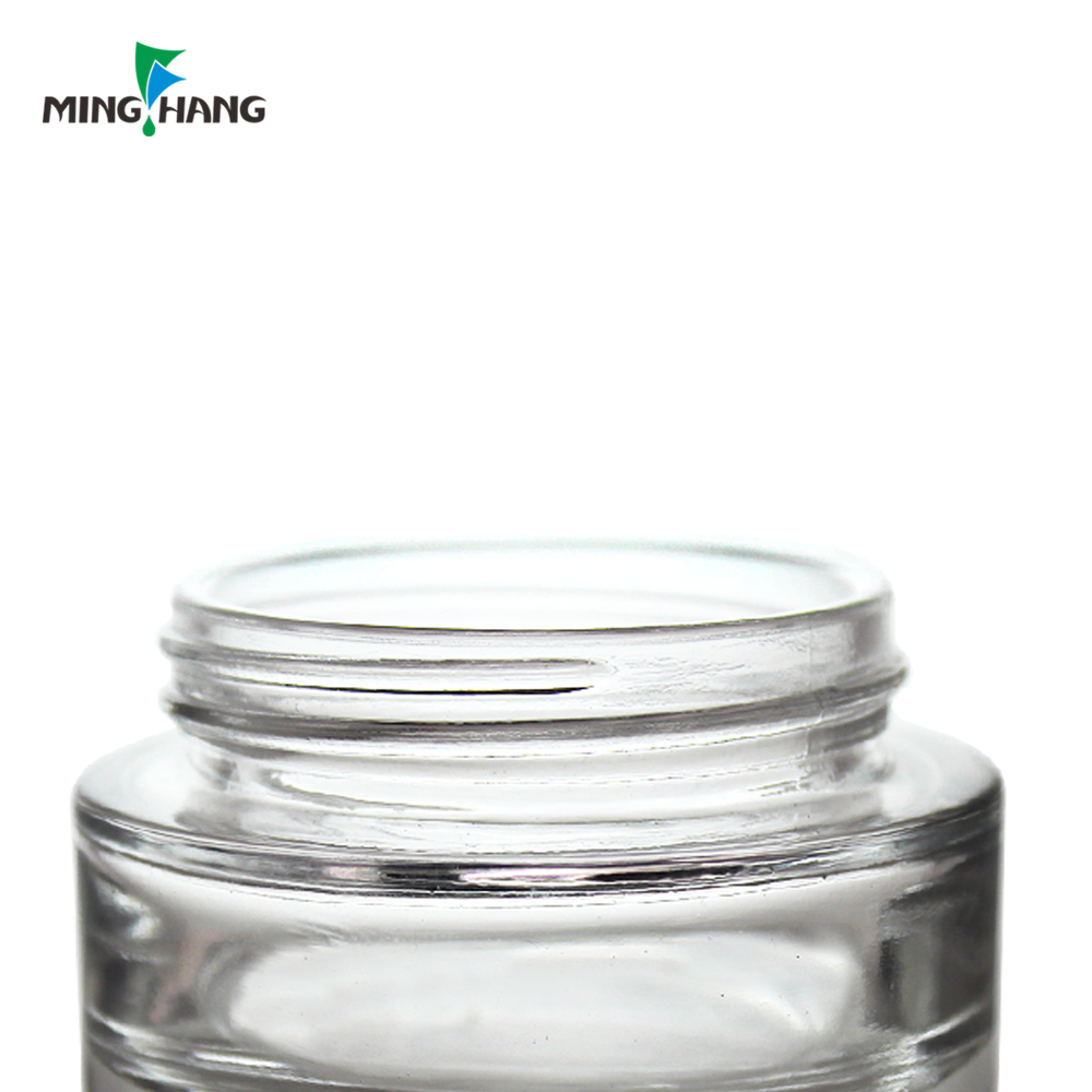 Wholesale 50g Empty Glass Cosmetic Cream Jar Clear Skin Care 100g cosmetic custom Packaging Jar With Lid