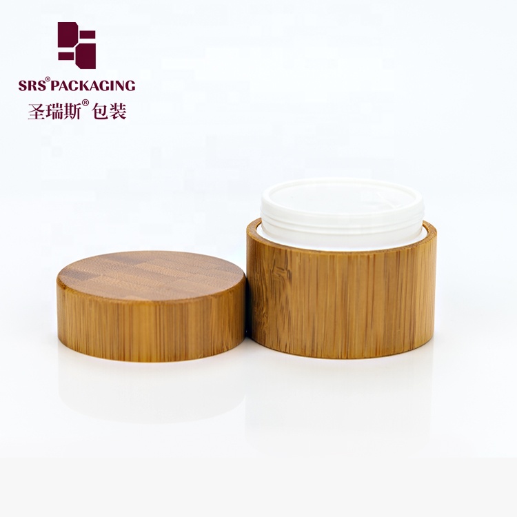 Wholesale 50g PP Plastic Jar With Bamboo Lid Eco-friendly Empty Cream Packaging Container