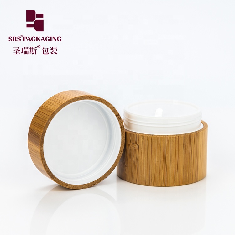 Wholesale 50g PP Plastic Jar With Bamboo Lid Eco-friendly Empty Cream Packaging Container
