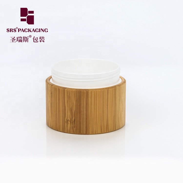 Wholesale 50g PP Plastic Jar With Bamboo Lid Eco-friendly Empty Cream Packaging Container
