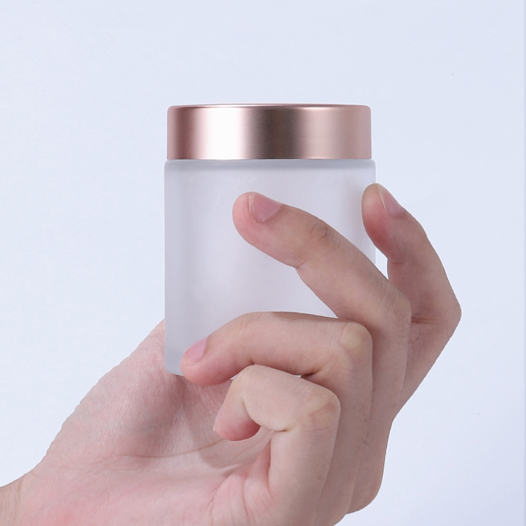 Wholesale 50g Pink cream bottles cosmetic container 20g 30g empty frosted clear rose gold glass jars