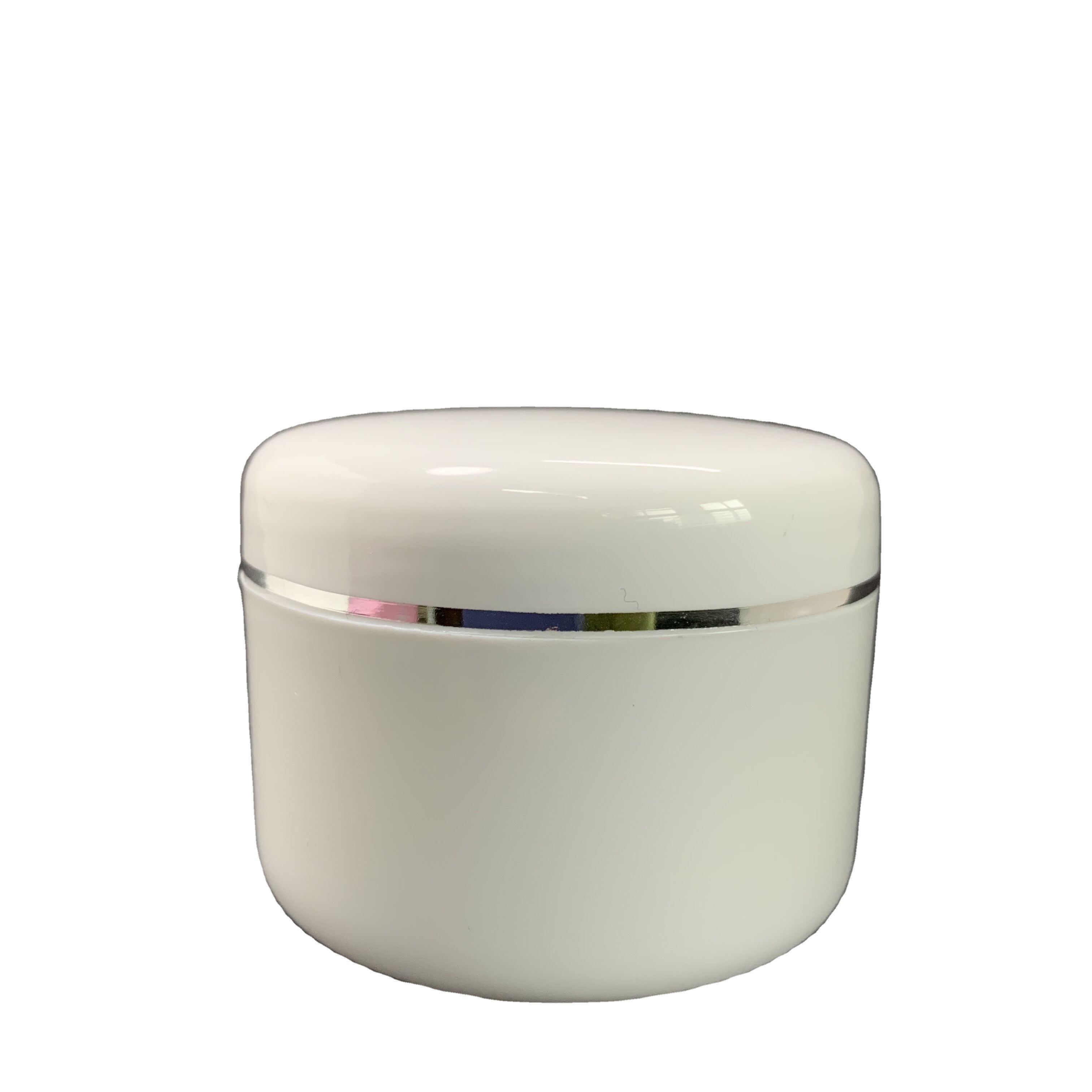 Wholesale 50g double wall pp cream jar with tap and  gold ring on cap