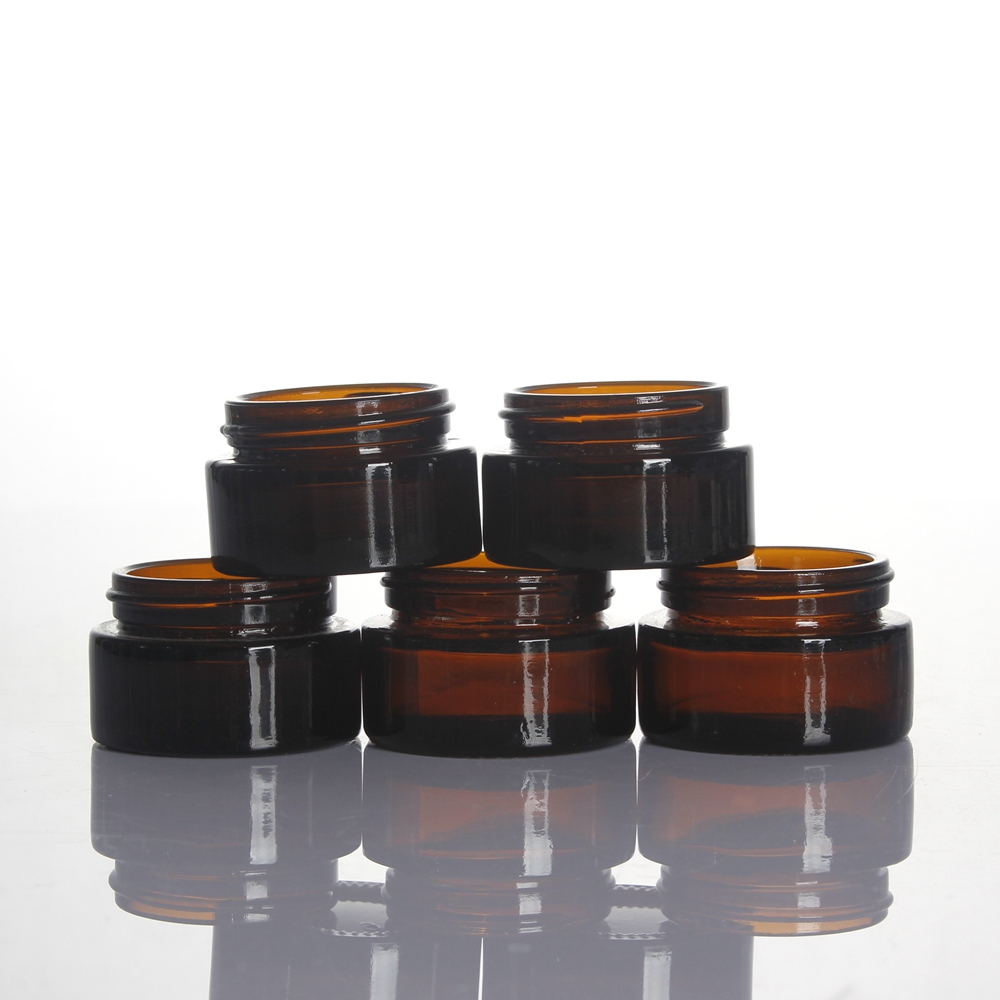Wholesale 50ml 100ml 2oz 3oz 200ml amber eye cream clear candle holder bath salts glass jar with aluminum metal plastic cap