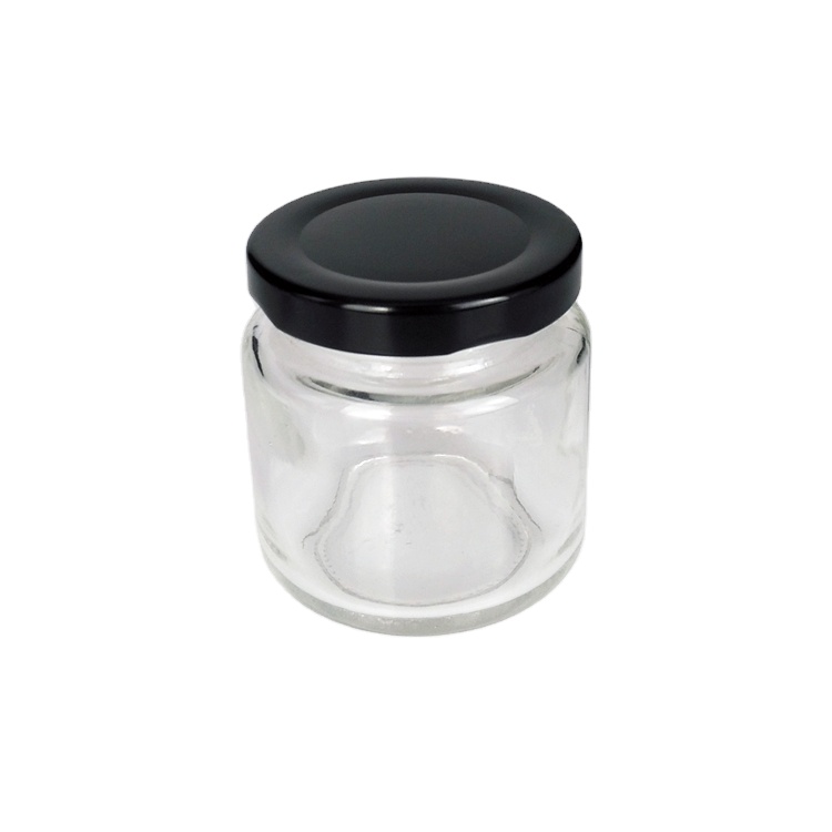 Wholesale 50ml 100ml mini round glass honey jam jar with metal lid