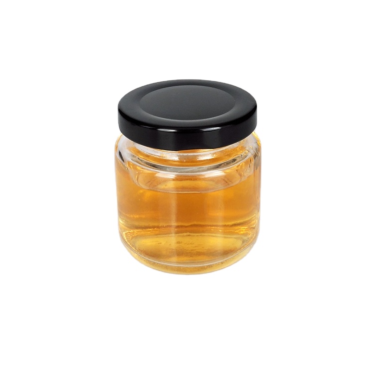 Wholesale 50ml 100ml mini round glass honey jam jar with metal lid