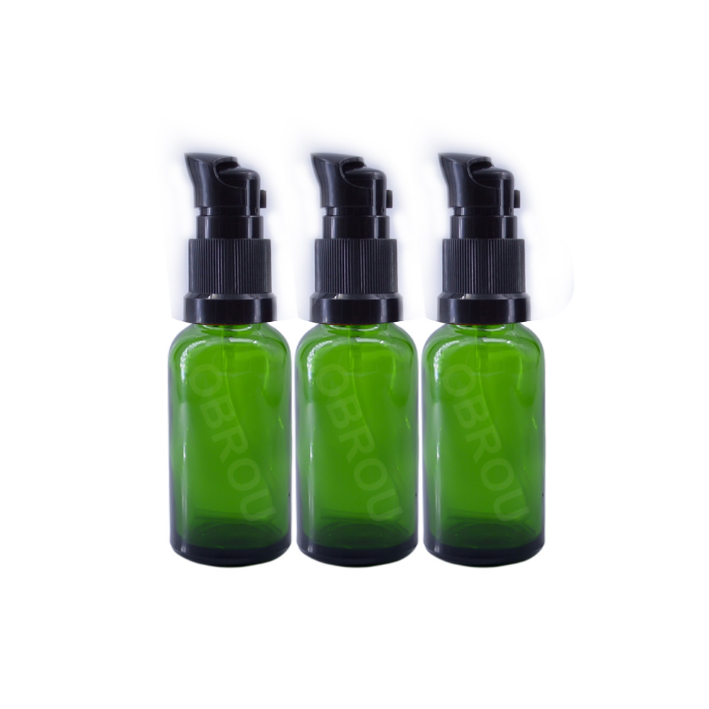 Wholesale 50ml 30ml 20 ml pump lotion bottle amber press serum pump glass bottle for skin care cream
