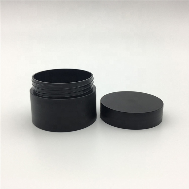 Wholesale 50ml 50g Empty Black Matt Pp Cosmetic Eco Plastic Cream Jar With Lid