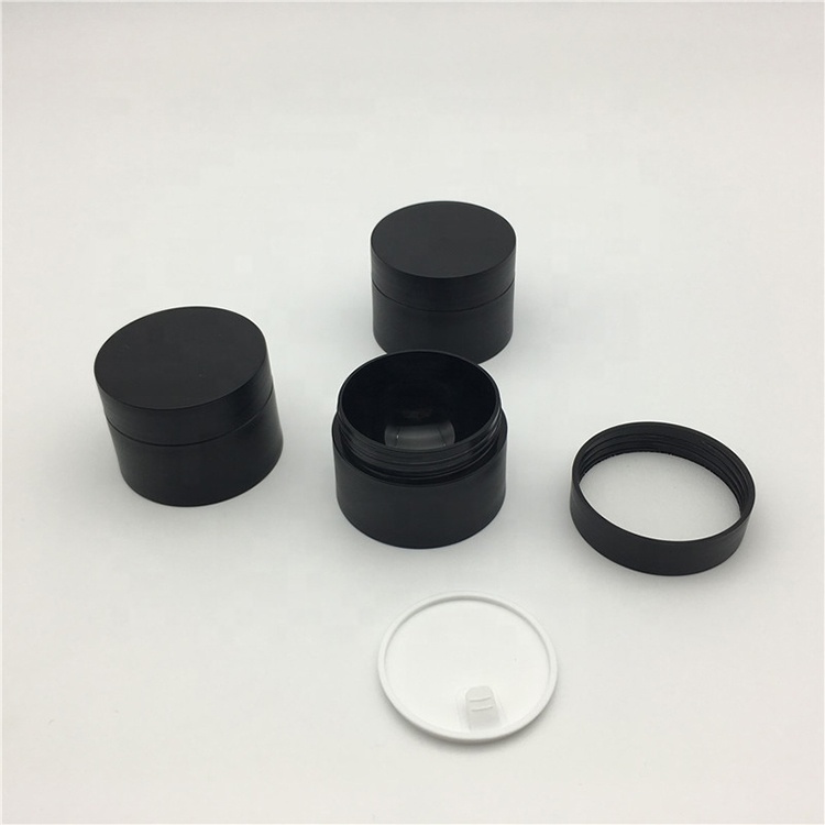 Wholesale 50ml 50g Empty Black Matt Pp Cosmetic Eco Plastic Cream Jar With Lid