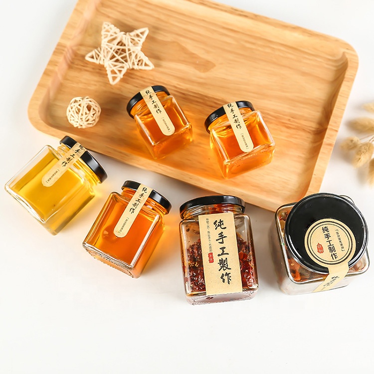 Wholesale 50ml 80ml 100ml 200ml 280ml 380ml 500ml 500g 730ml Empty square glass honey jars