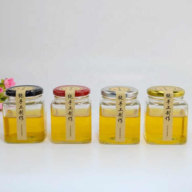 Wholesale 50ml 80ml 100ml 200ml 280ml 380ml 500ml 500g 730ml Empty square glass honey jars