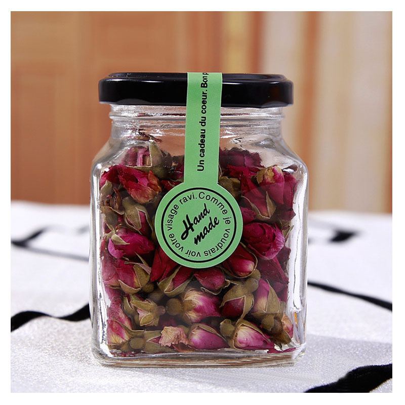 Wholesale 50ml 80ml 100ml 200ml 280ml 380ml 500ml 730ml square clear glass jars bottles for honey jam with screw metal lid
