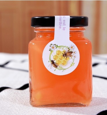 Wholesale 50ml 80ml 100ml 200ml 280ml 380ml 500ml 730ml square clear glass jars bottles for honey jam with screw metal lid