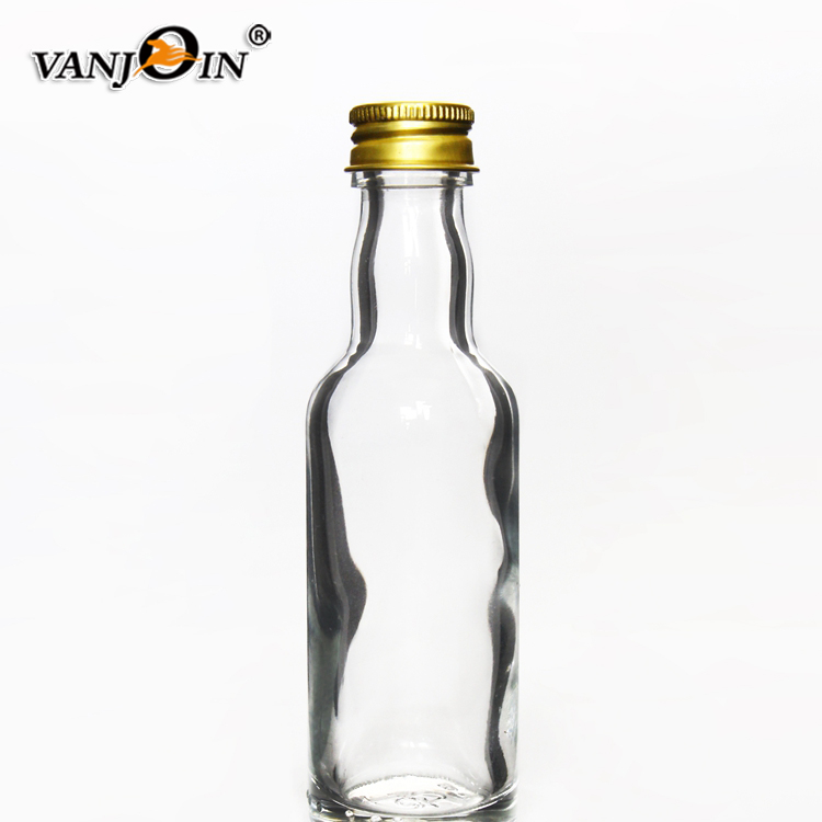 Wholesale 50ml Mini Glass Liquor Bottle With Aluminium Screw Sealing Lid For Wine Whisky