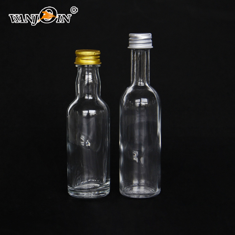 Wholesale 50ml Mini Glass Liquor Bottle With Aluminium Screw Sealing Lid For Wine Whisky