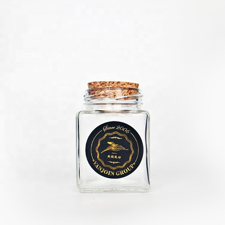 Wholesale 50ml Small Mini Food Jar Saffron Herb Jar Jam Glass Jar For Saffron With Cork Lid
