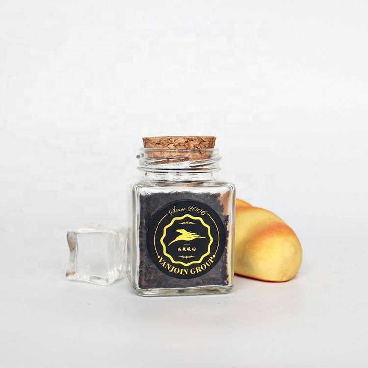 Wholesale 50ml Small Mini Food Jar Saffron Herb Jar Jam Glass Jar For Saffron With Cork Lid