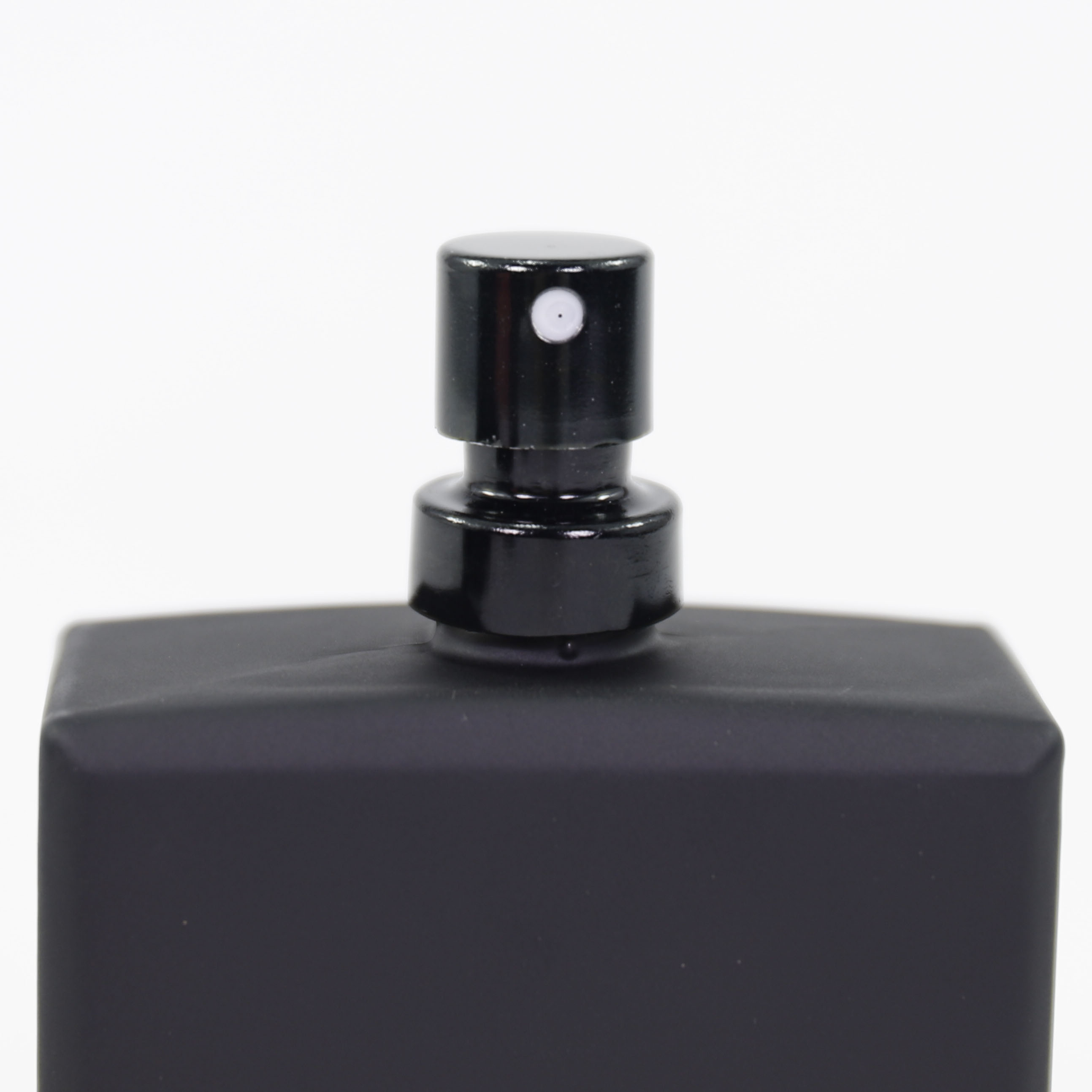 Wholesale 50ml Square Matte Black Perfume Glass Bottle with Spray Cap