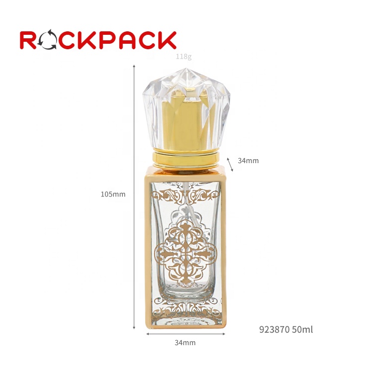 Wholesale 50ml arabic cosmetic bottles perfume glass square bottle