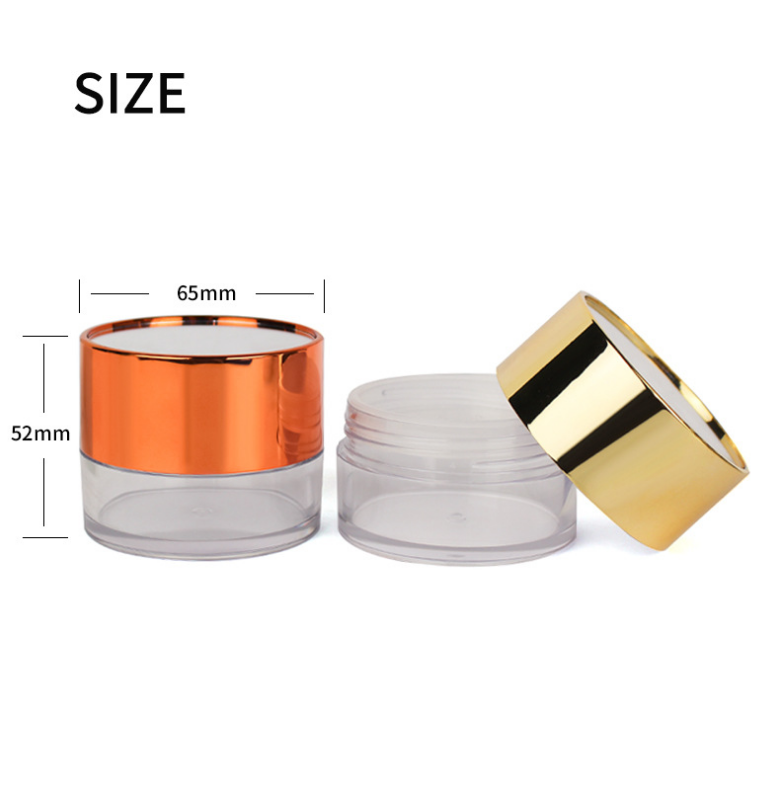 Wholesale 50ml round top piece with mirror large capacity powder compact powder puff empty makeup packaging material