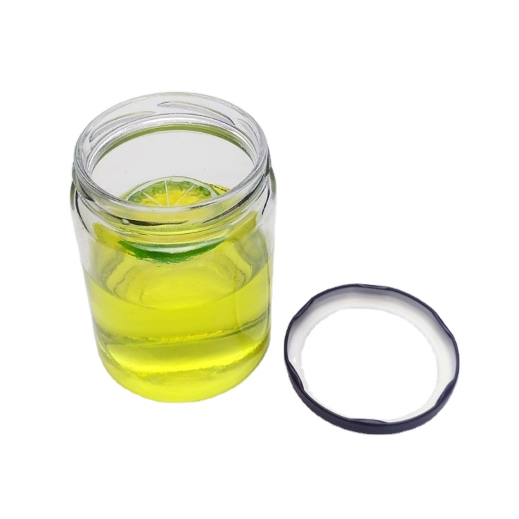 Wholesale 550ml empty wide mouth glass jar with black metal lid