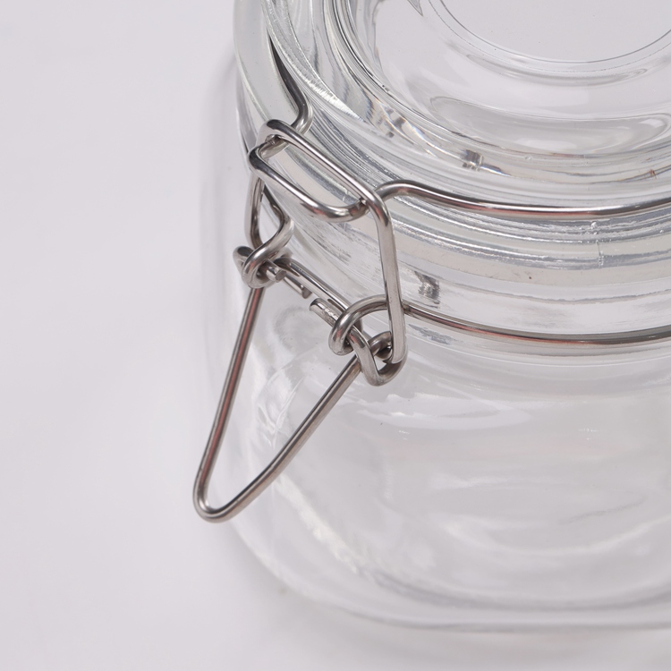 Wholesale 55ML 70ML 550ML 800ML Wide Mouth Mason Jars Clear Kitchen Storage Glass Jar For Cereal Pasta Sugar With Swing Top