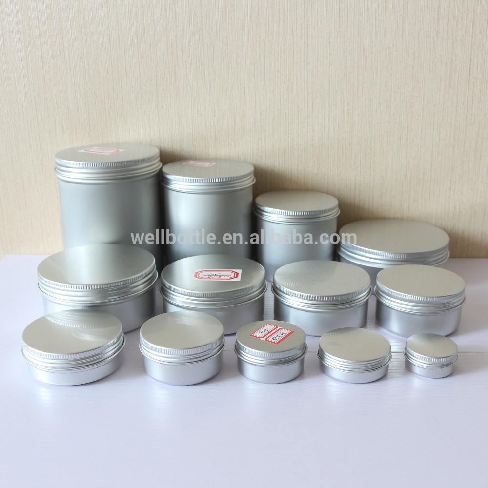 Wholesale 5g 10g 15g 20g 30g 50g 100g 150g 200g 300g 500g 750g 1000g food pomade cosmetic aluminum jar tin container AJ-888A