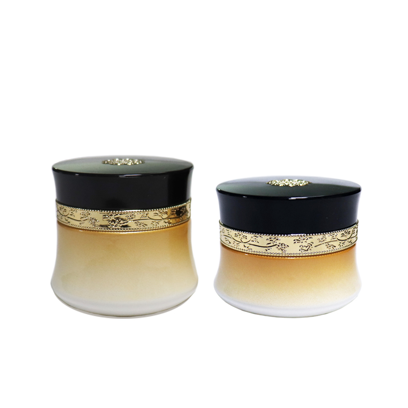 Wholesale 5g 10g 15g 20g 30g 50g 100g oval shape custom printing skin care cream cosmetic glass jar with screw top lid