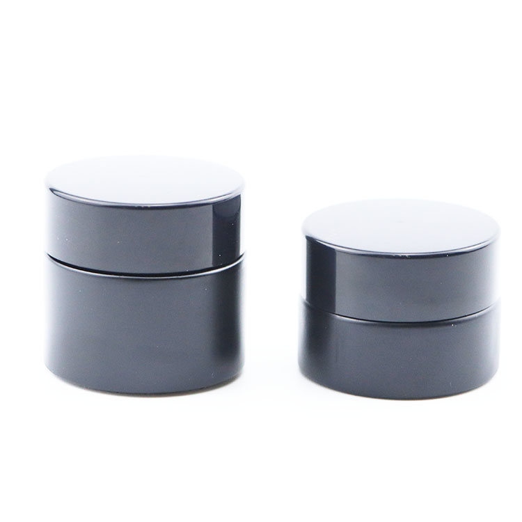 Wholesale 5g 10g 15g 20g 30g 50g 60g 100g black frosted glass cosmetic packaging skincare cream jars with black screw lid