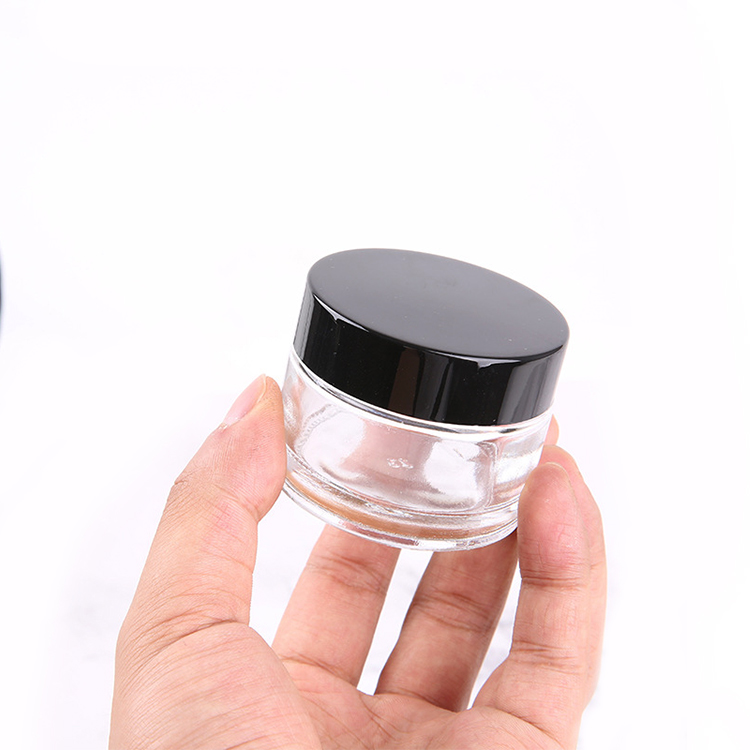 Wholesale 5g 10g 15g 30g 50g 100g cosmetic packaging empty clear glass cream jar
