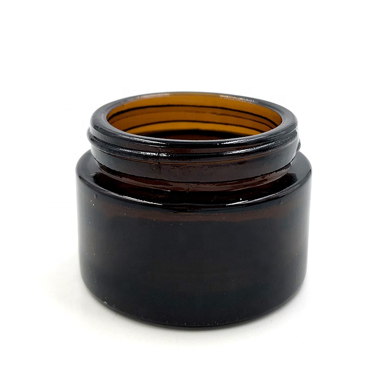 Wholesale 5g 10g 15g 30g 50g 250g 2oz 4oz Straight Sided Frosted Amber Glass Jars for Facial Body Cosmetic Cream Container