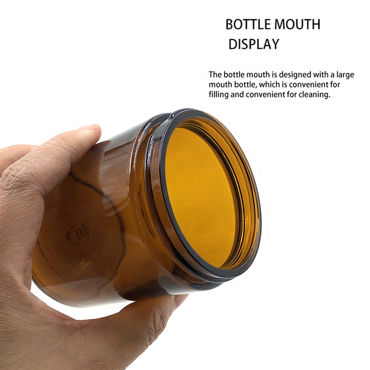 Wholesale 5g 10g 15g 30g 50g 250g 2oz 4oz Straight Sided Frosted Amber Glass Jars for Facial Body Cosmetic Cream Container