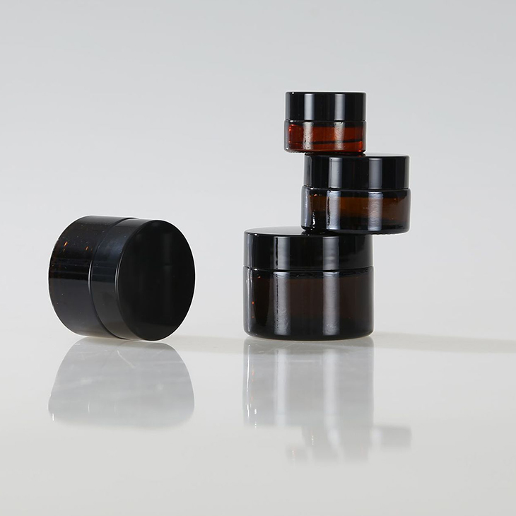 Wholesale 5g 10g 20g 30g 50g 100g Empty Amber Glass Cream Container Brown Glass Cosmetic Jar