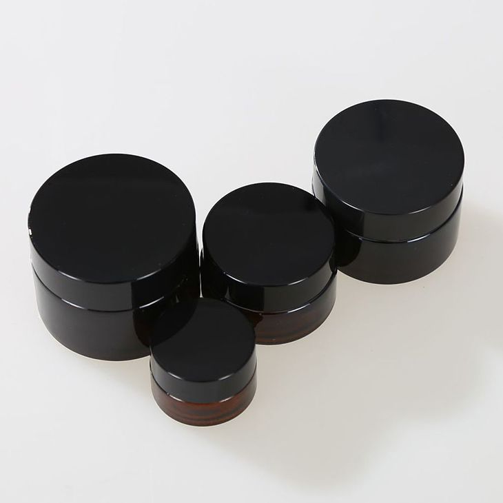 Wholesale 5g 10g 20g 30g 50g 100g Empty Amber Glass Cream Container Brown Glass Cosmetic Jar