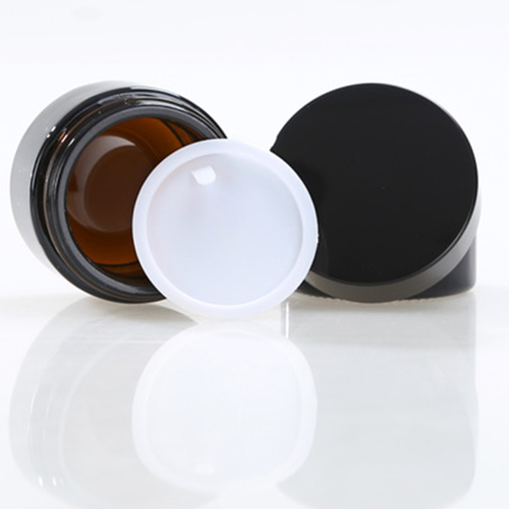 Wholesale 5g 10g 20g 30g 50g 100g Empty Amber Glass Cream Container Brown Glass Cosmetic Jar